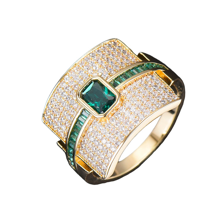 Anello donna a fascia | Design di lusso | Zirconia cubica | Anello di fidanzamento e da dichiarazione