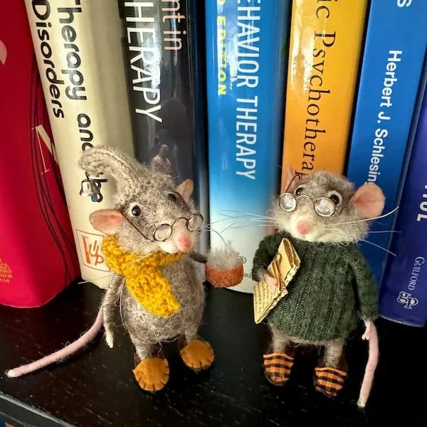 Handmade Felt Mouse | Christmas Decoration &amp; Gift Idea | Needle-Felted from Wool &amp; Fabric | Sustainable