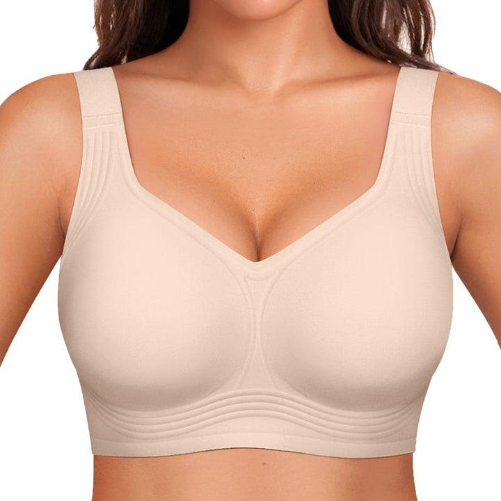 Női vezeték nélküli melltartó 4 rétegű zselés tartással | Teljes fedés, enyhén párnázott kosarak | S-4XL | Fekete, Nude, Bézs