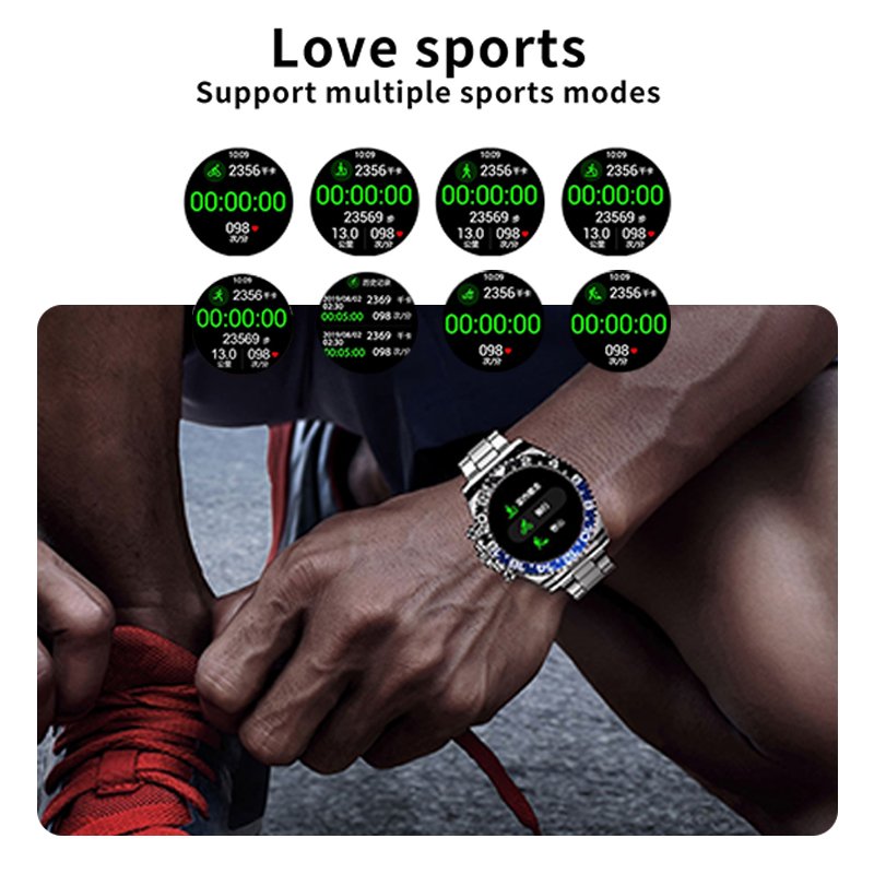 Smartwatch 1,28 Zoll HD Display | Drehbare Lünette &amp; Bluetooth-Anrufe | Herzfrequenz, Schlaf, Sportmodi, Edelstahlband