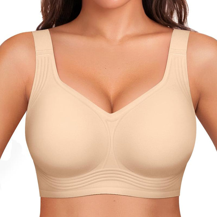 Női vezeték nélküli melltartó 4 rétegű zselés tartással | Teljes fedés, enyhén párnázott kosarak | S-4XL | Fekete, Nude, Bézs