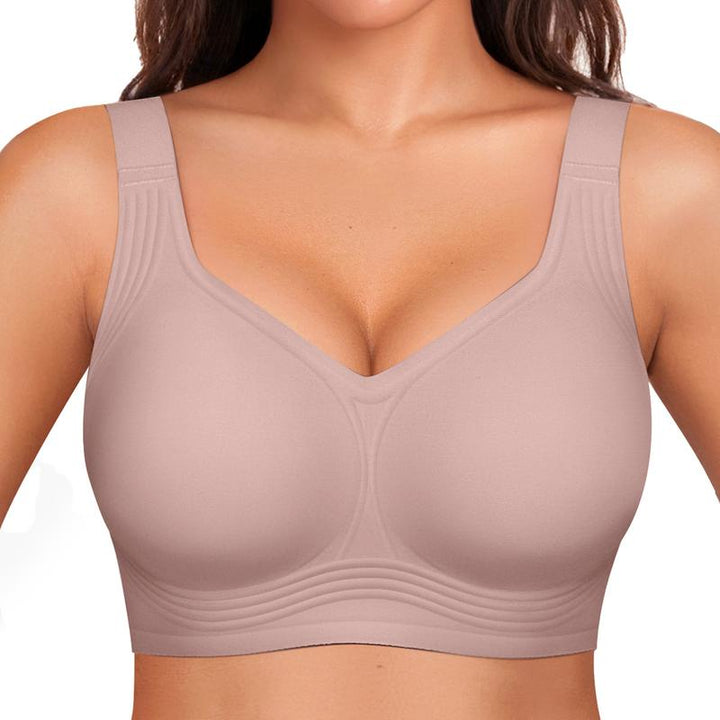 Női vezeték nélküli melltartó 4 rétegű zselés tartással | Teljes fedés, enyhén párnázott kosarak | S-4XL | Fekete, Nude, Bézs