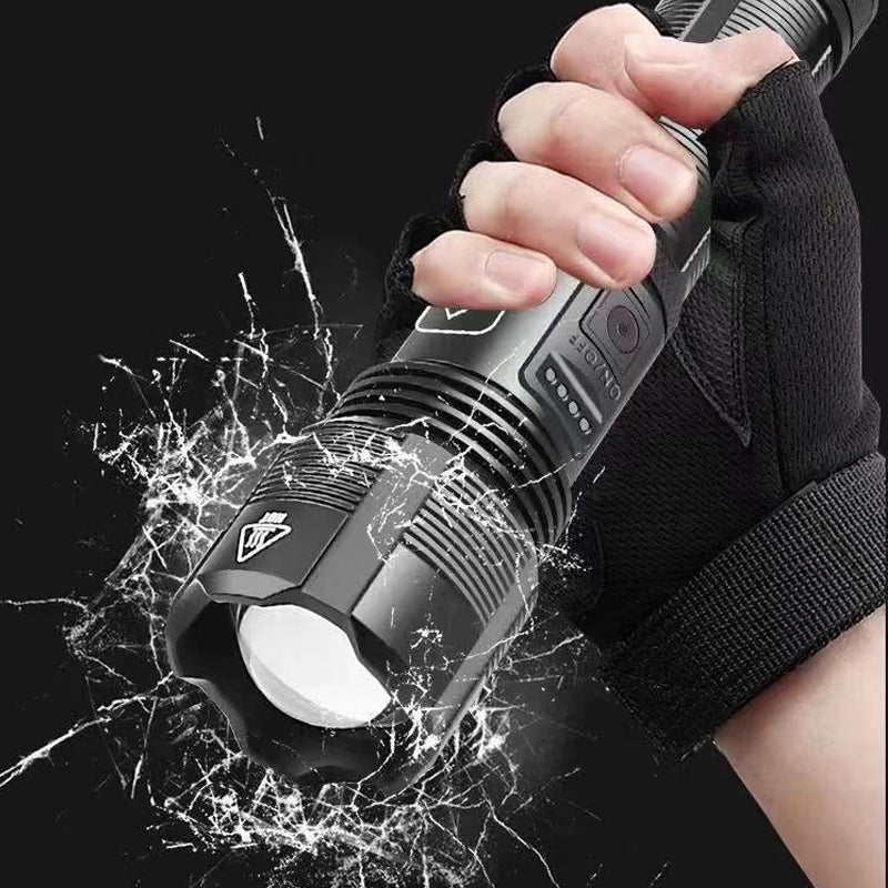 LED Flashlight 12,000 Lumens with Zoom | USB Rechargeable &amp; IPX8 Waterproof | 5 Modes, up to 550 m Range