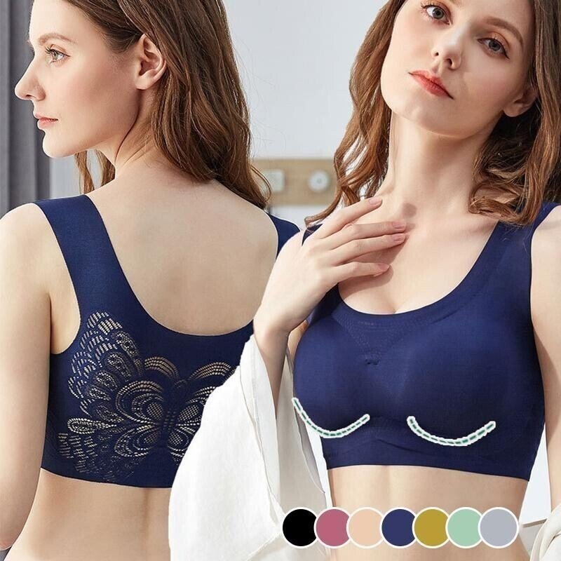 Damen Plus-Size Komfort-BH ohne Bügel | Kühler Soft-BH mit glatter Passform | Größen M-7XL