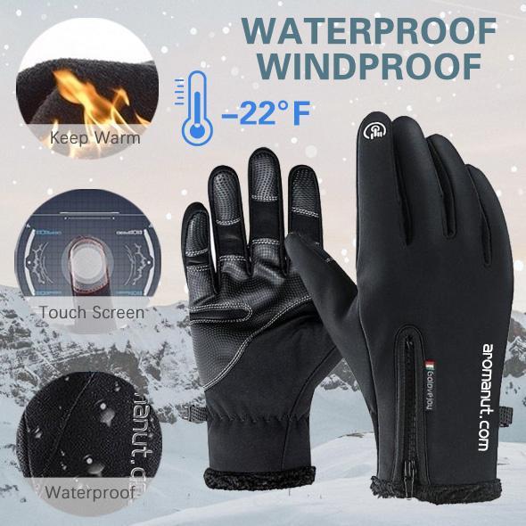 Thermohandschuhe wasserdicht mit Touchscreen-Funktion | Warme Fahrradhandschuhe mit rutschfestem Griff für Radfahren und Laufen