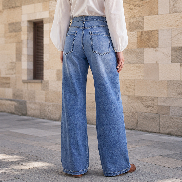Damen Flare Jeans | Vintage Wide-Leg Jeans mit hohem Bund