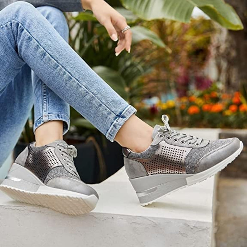 Damen-Sneaker mit Keilabsatz | Bequeme Schuhe mit erhöhtem Absatz für Alltag und Freizeit