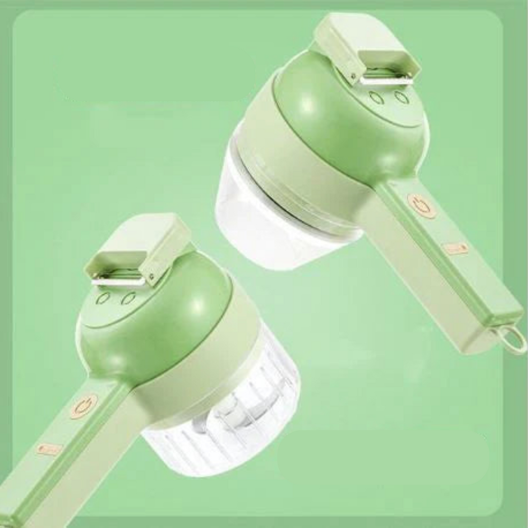 Multifunctional 4-in-1 Chopper | Chop, grate, peel &amp; cleaning brush | Electric, compact &amp; practical