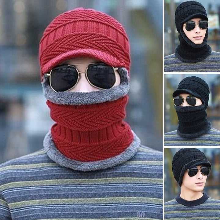 Winter beanie with mask | Thickened &amp; lined | Knit hat with neck protection