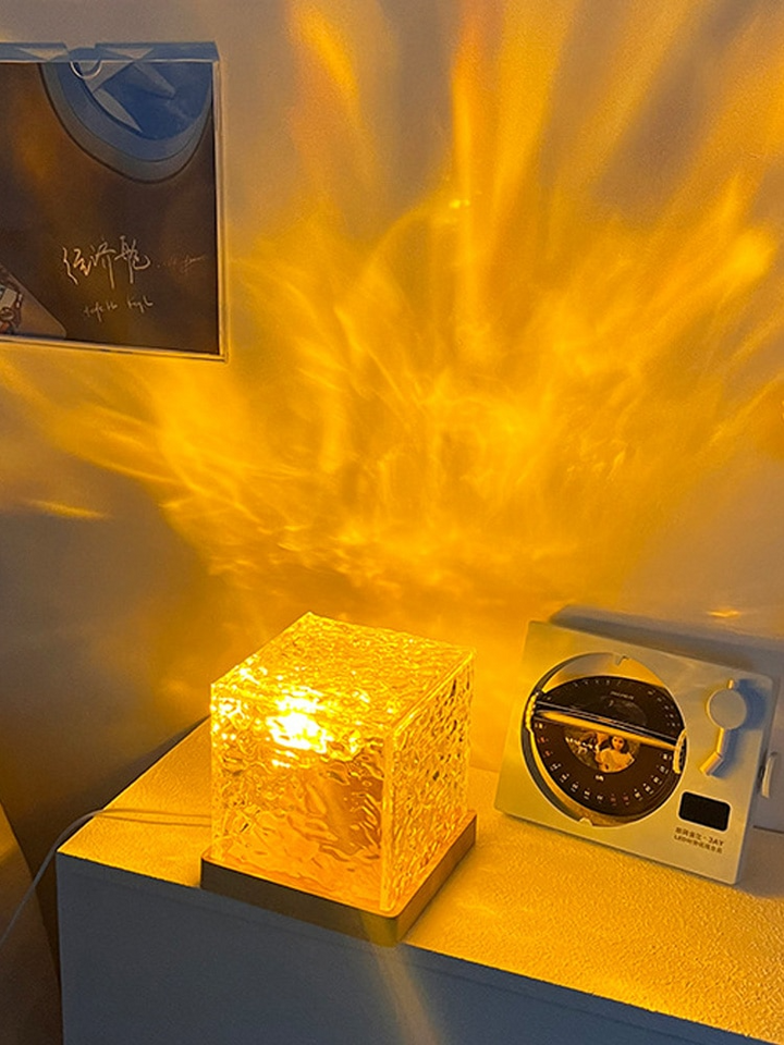 LED Cube | Stimmungsvolle RGB-Beleuchtung | Entspannendes Wasserwellendesign