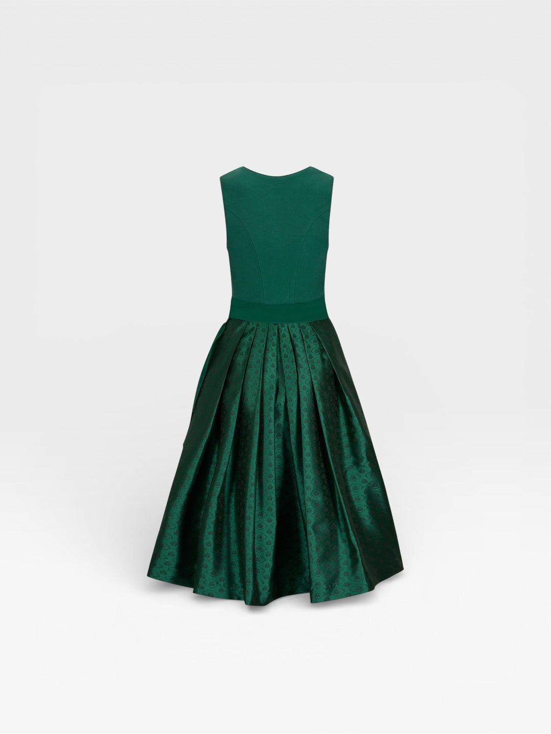 Dirndl Midi Damen | Elegantes Leinen-Dirndl mit 70 cm Rocklänge, Knöpfen und schimmernder Schürze
