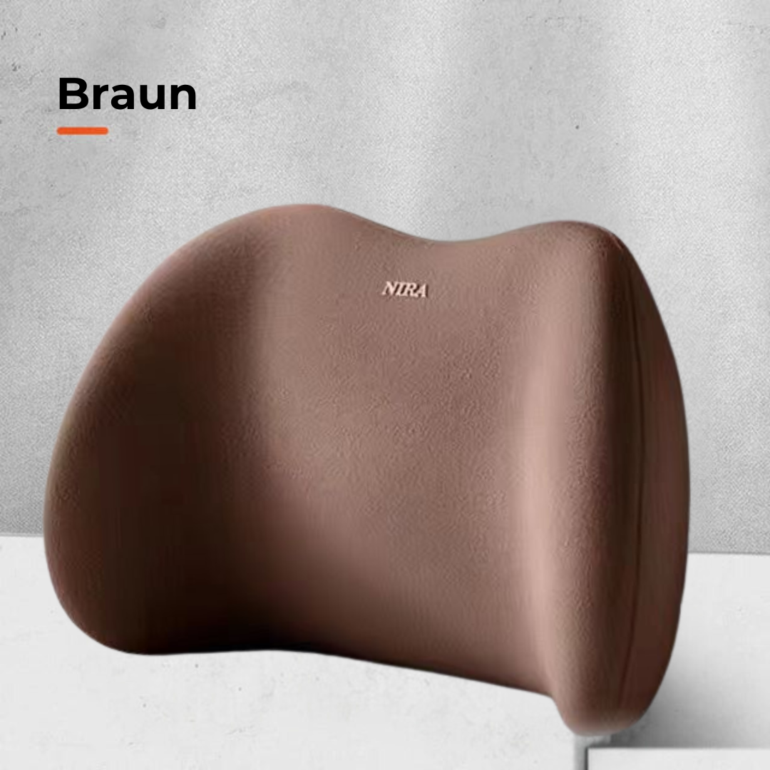 Neck &amp; lumbar pillow for car | ergonomic cervical spine &amp; back support | memory foam, adjustable &amp; easy to install
