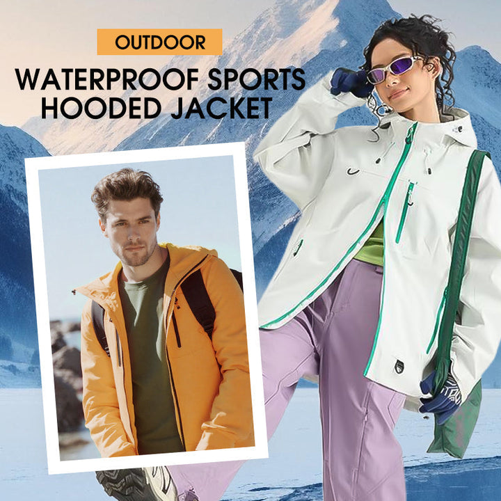 Wasserdichte Sportjacke | Outdoorjacke mit Kapuze, winddichter Passform, atmungsaktivem Gewebe und Reißverschlusstaschen