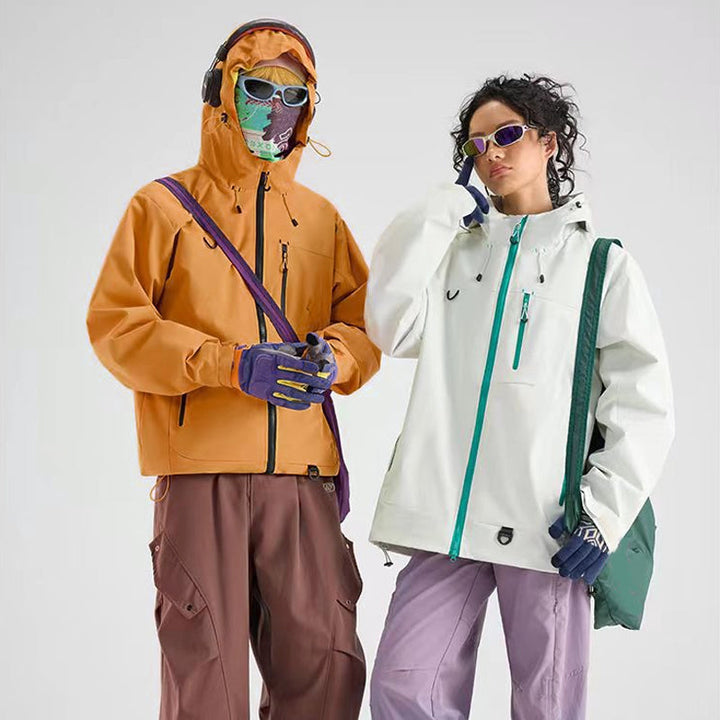 Wasserdichte Sportjacke | Outdoorjacke mit Kapuze, winddichter Passform, atmungsaktivem Gewebe und Reißverschlusstaschen