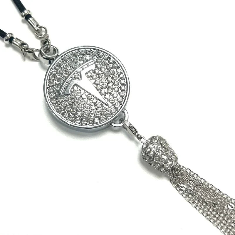 Car Rearview Mirror Pendant with Crystal | Zinc alloy &amp; rhinestones | Sparkling decoration with scent pendant, gift idea