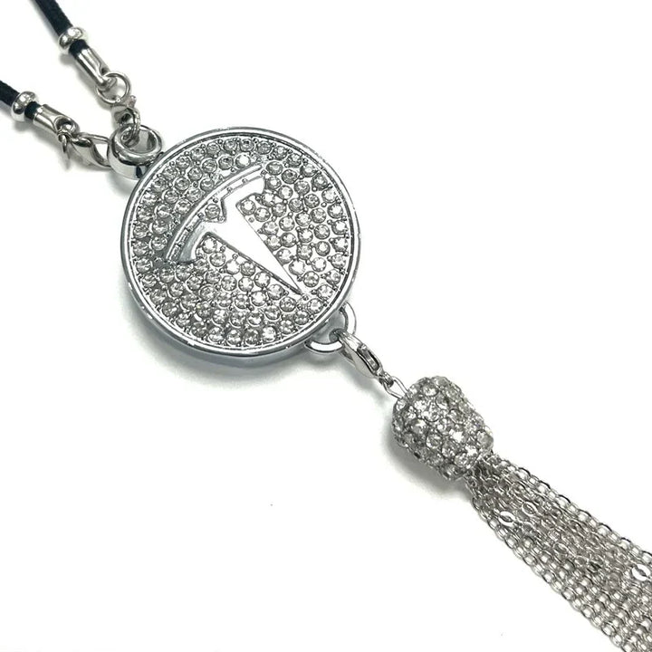 Car Rearview Mirror Pendant with Crystal | Zinc alloy &amp; rhinestones | Sparkling decoration with scent pendant, gift idea