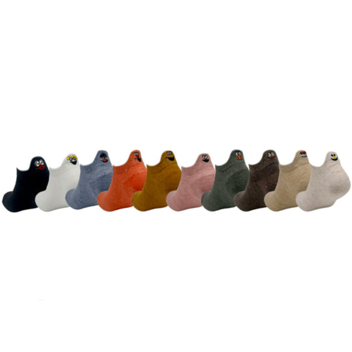 Colorful Socks with Smileys | Soft Cotton &amp; Non-Slip Fit | Blister-Friendly, Moisture-Regulating | 10-piece Set