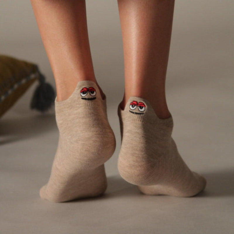 Colorful Socks with Smileys | Soft Cotton &amp; Non-Slip Fit | Blister-Friendly, Moisture-Regulating | 10-piece Set