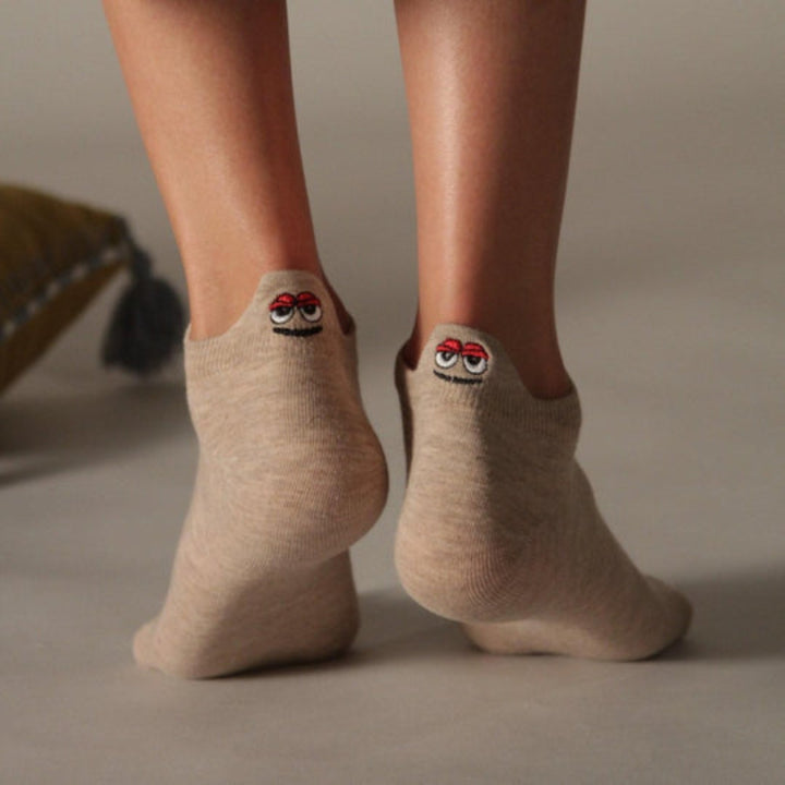 Colorful Socks with Smileys | Soft Cotton &amp; Non-Slip Fit | Blister-Friendly, Moisture-Regulating | 10-piece Set