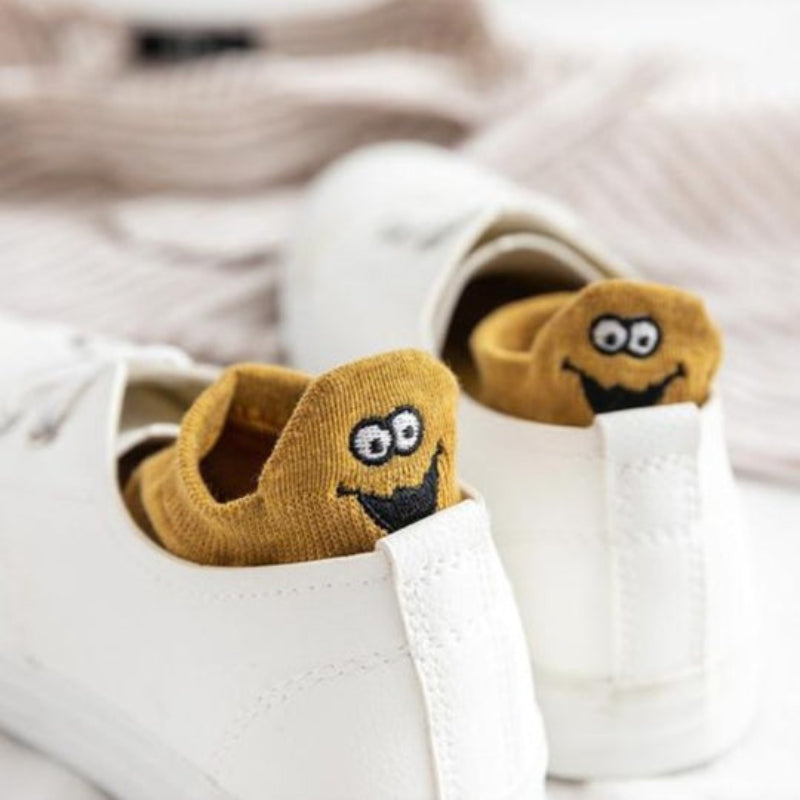 Colorful Socks with Smileys | Soft Cotton &amp; Non-Slip Fit | Blister-Friendly, Moisture-Regulating | 10-piece Set
