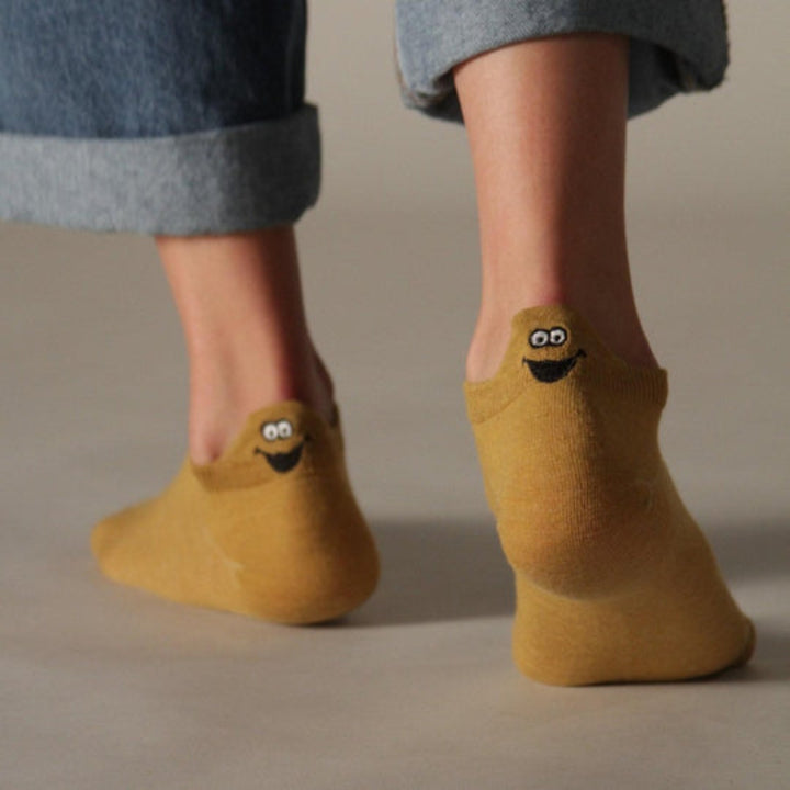 Colorful Socks with Smileys | Soft Cotton &amp; Non-Slip Fit | Blister-Friendly, Moisture-Regulating | 10-piece Set