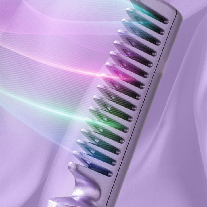 Rechargeable mini hair straightener comb | 3 temperature levels &amp; ceramic coating | 70 min battery (4000 mAh) | Travel size