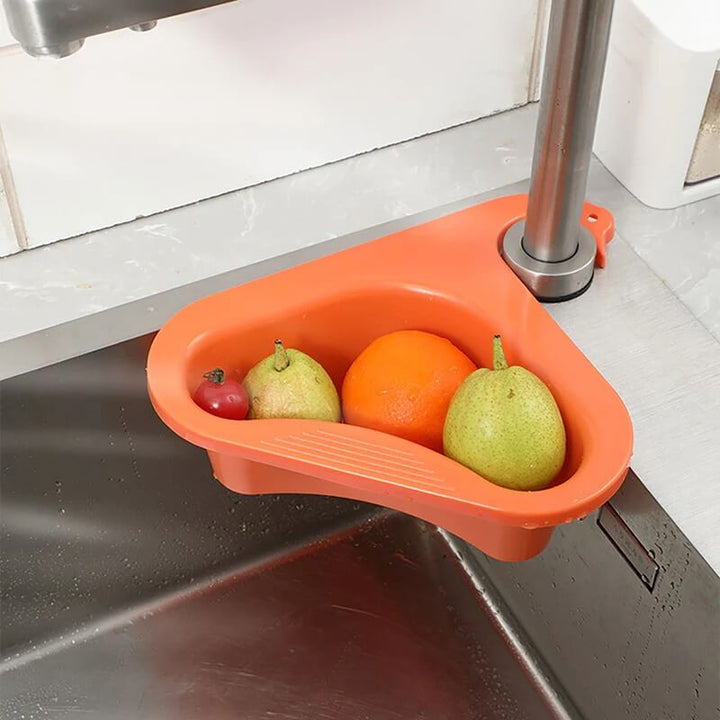 Filtro angolare per lavello con gancio set da 2 | Design a cigno, salvaspazio | Per rifiuti da cucina, scolatura e porta spugna