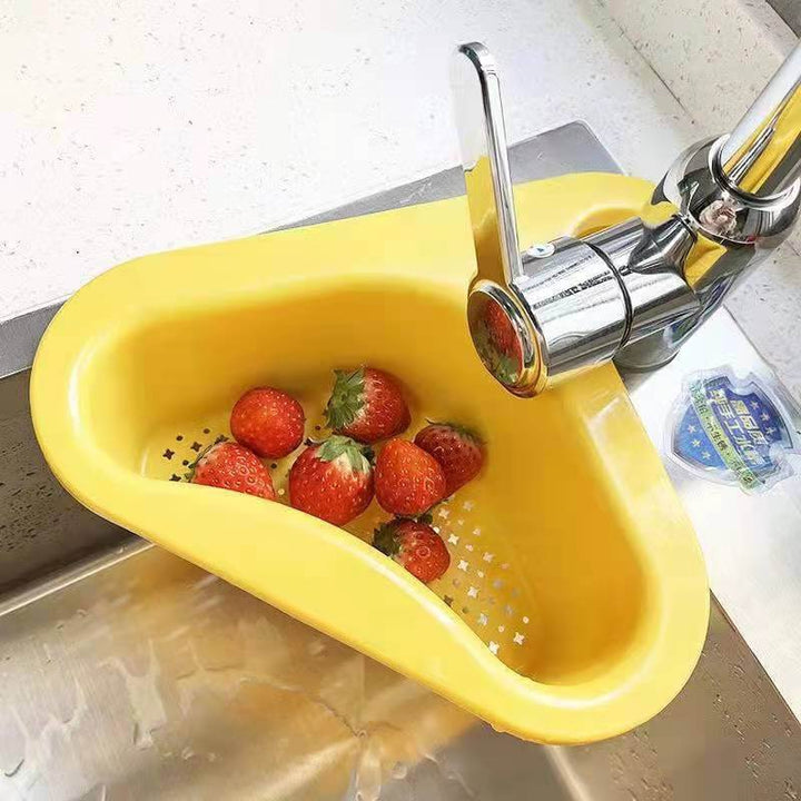 Filtro angolare per lavello con gancio set da 2 | Design a cigno, salvaspazio | Per rifiuti da cucina, scolatura e porta spugna