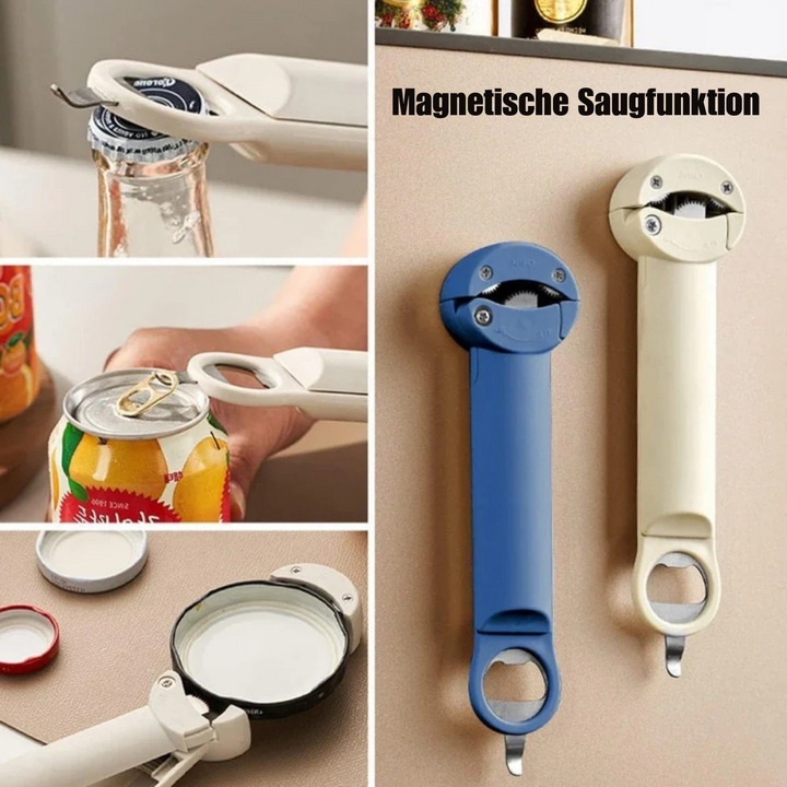 Verstellbarer Glas- &amp; Flaschenöffner | Rutschfester Griff für festen Halt | Öffnet 0,5–11,2 cm Deckel mühelos
