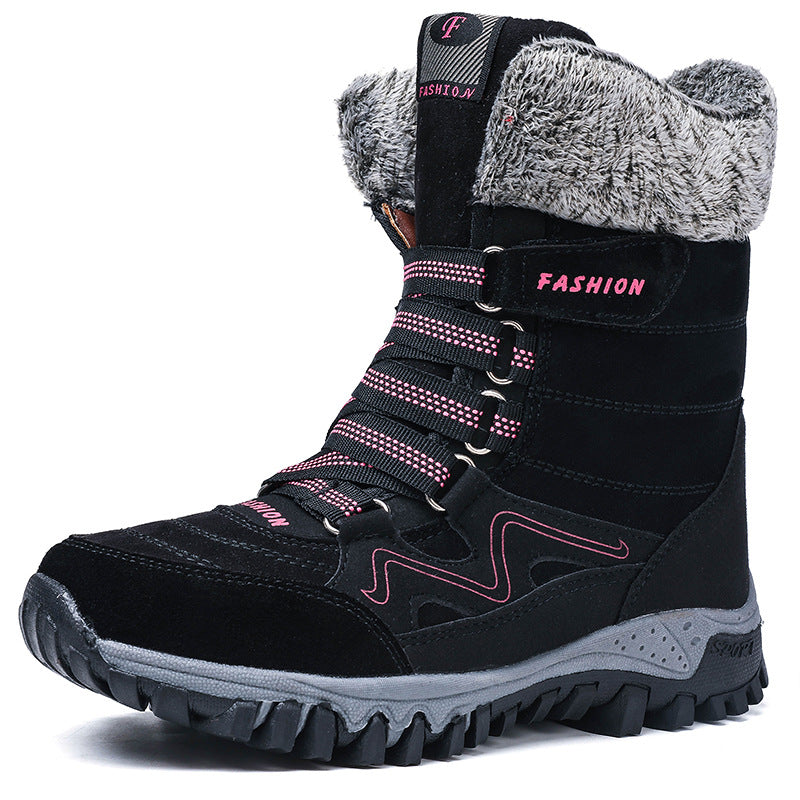 Damen Winterstiefel wasserdicht und gefüttert | Warme Schneestiefel mit rutschfester Sohle und gepolsterter Innensohle für kalte Wintertage