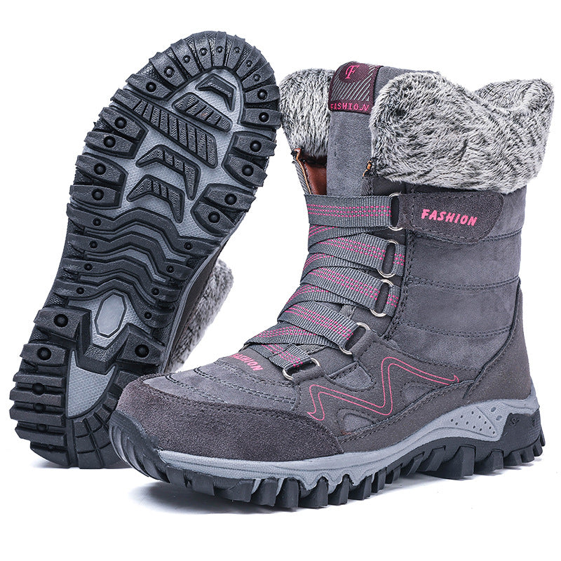 Damen Winterstiefel wasserdicht und gefüttert | Warme Schneestiefel mit rutschfester Sohle und gepolsterter Innensohle für kalte Wintertage