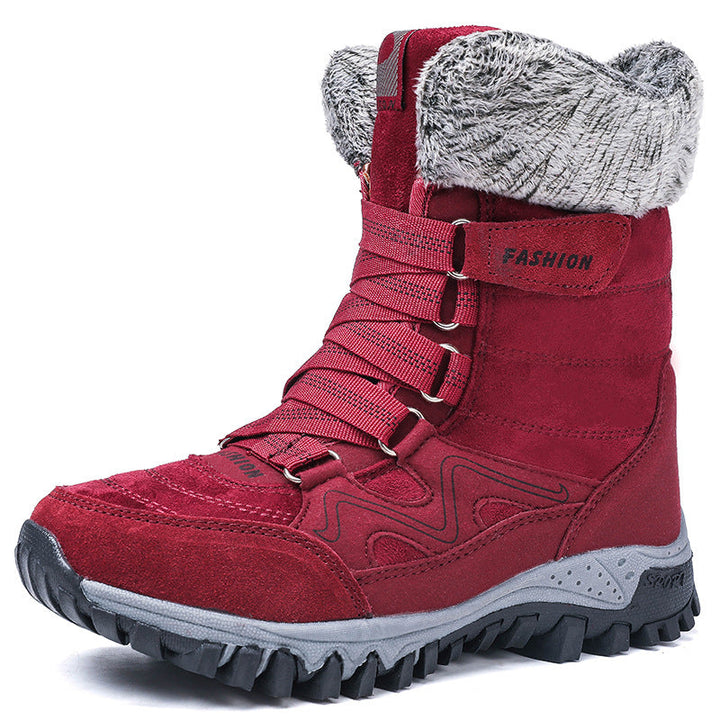 Damen Winterstiefel wasserdicht und gefüttert | Warme Schneestiefel mit rutschfester Sohle und gepolsterter Innensohle für kalte Wintertage