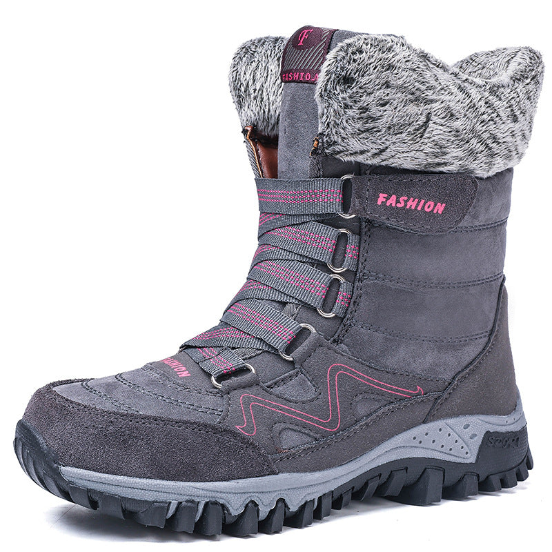 Damen Winterstiefel wasserdicht und gefüttert | Warme Schneestiefel mit rutschfester Sohle und gepolsterter Innensohle für kalte Wintertage