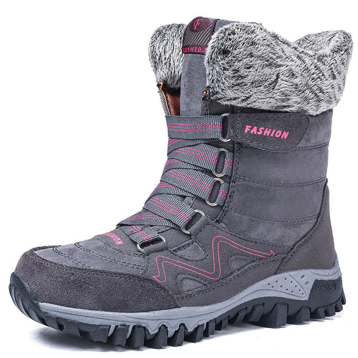 Damen Winterstiefel wasserdicht und gefüttert | Warme Schneestiefel mit rutschfester Sohle und gepolsterter Innensohle für kalte Wintertage