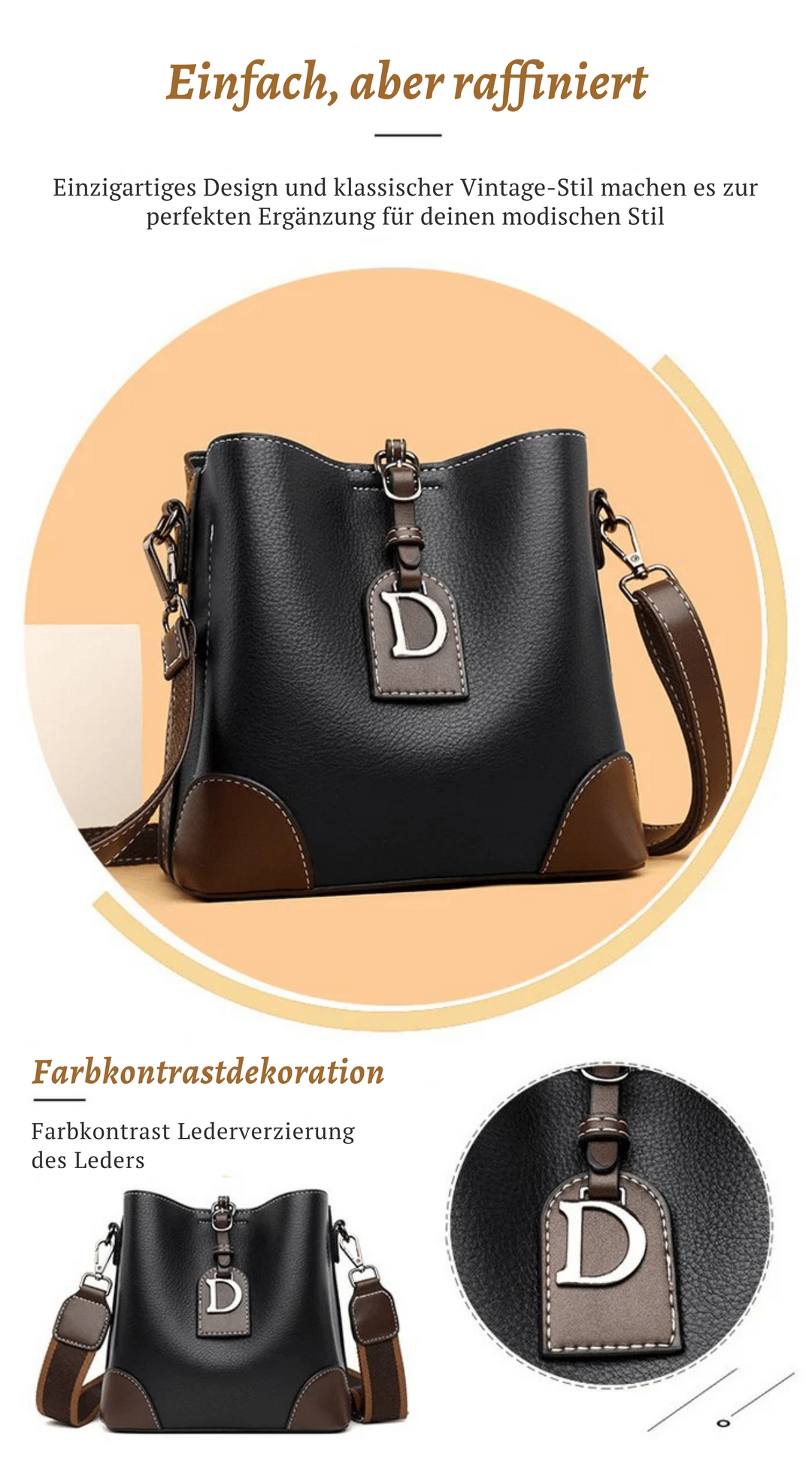 Sac épaule femme rétro en PU 21×19×12 cm | Plusieurs compartiments &amp; fermeture magnétique | Bandoulières réglables, plusieurs couleurs