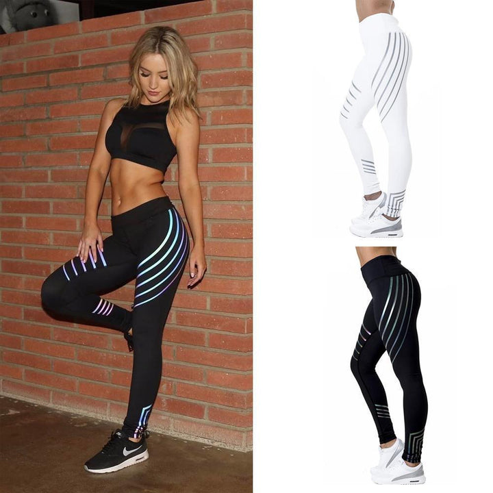 Reflektierende Leggings Damen | Stretch Sportleggings für Yoga &amp; Fitness