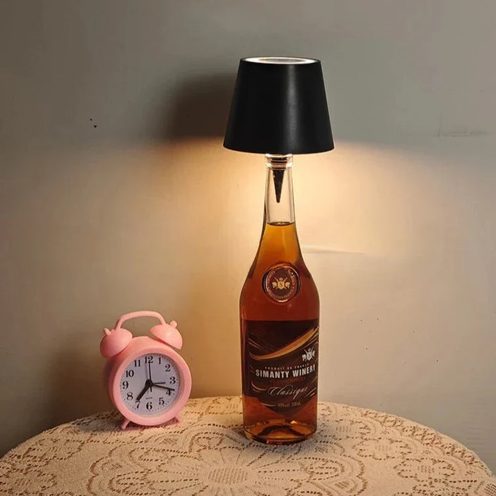 Kabellose LED Flaschenlampe mit USB-C | Wiederaufladbarer Flaschenaufsatz für Weinflaschen | Ambientebeleuchtung für Zuhause &amp; Garten