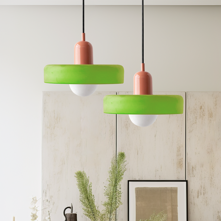 Suspension en métal et verre avec effet vitrail | Ø25/Ø35 cm, douille G9 | Suspension réglable | Aspect cristal