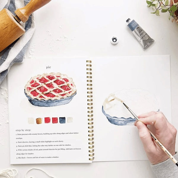 Aquarell-Arbeitsbuch für Anfänger | Malbuch mit 12 Motiven, Schritt-für-Schritt-Anleitungen und hochwertigem Aquarellpapier