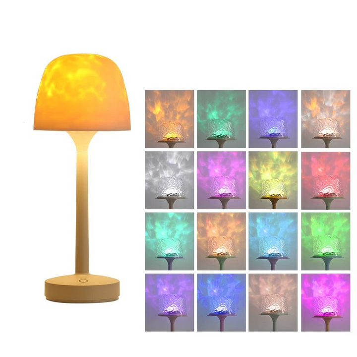 LED Atmosphärenlampe | 16 Farben &amp; Fernbedienung | Drehlicht mit USB &amp; Akku | SphäreGlühen