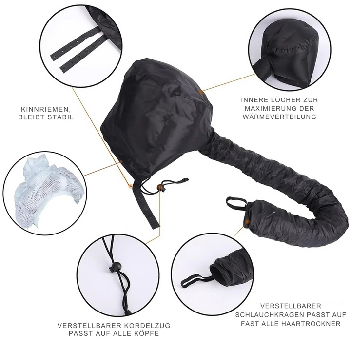 Curl drying hood for air curling | Hands-free &amp; even heat | Faster drying &amp; styling curls on the go