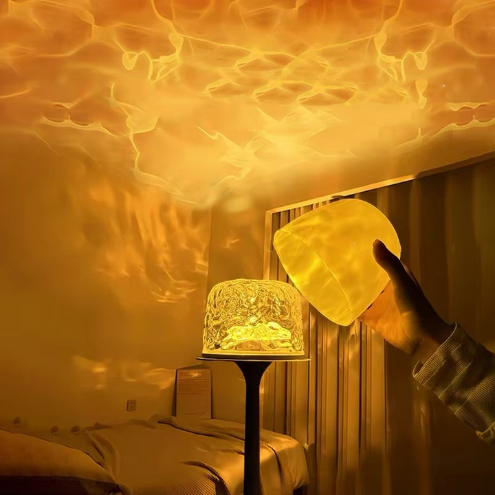 LED Atmosphärenlampe | 16 Farben &amp; Fernbedienung | Drehlicht mit USB &amp; Akku | SphäreGlühen