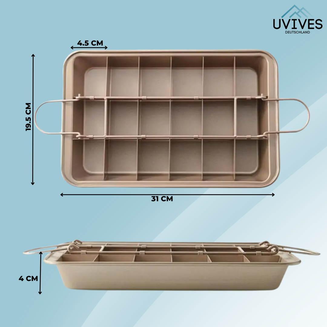 Baking pan with divider | 18 pieces | Non-stick &amp; dishwasher safe
