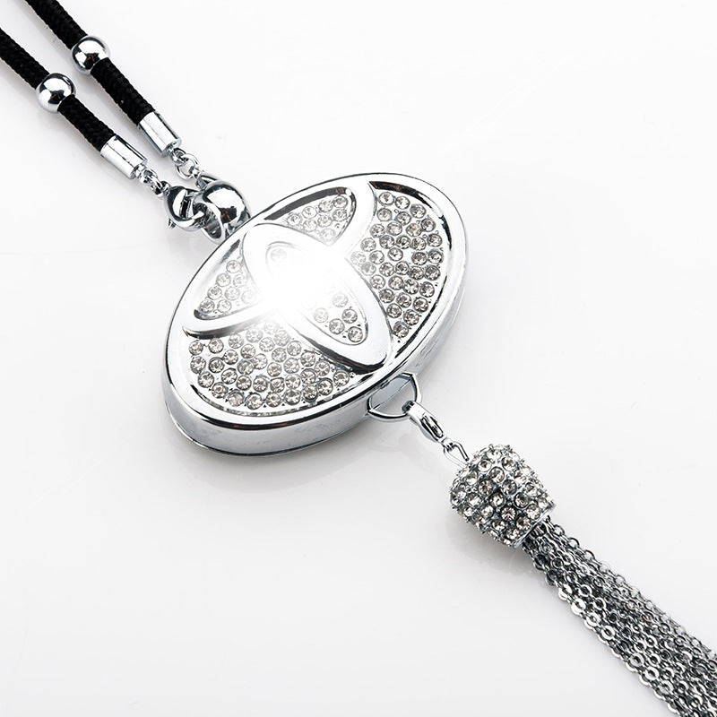 Car Rearview Mirror Pendant with Crystal | Zinc alloy &amp; rhinestones | Sparkling decoration with scent pendant, gift idea