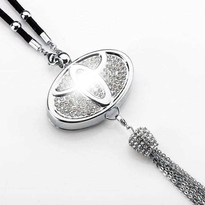 Car Rearview Mirror Pendant with Crystal | Zinc alloy &amp; rhinestones | Sparkling decoration with scent pendant, gift idea