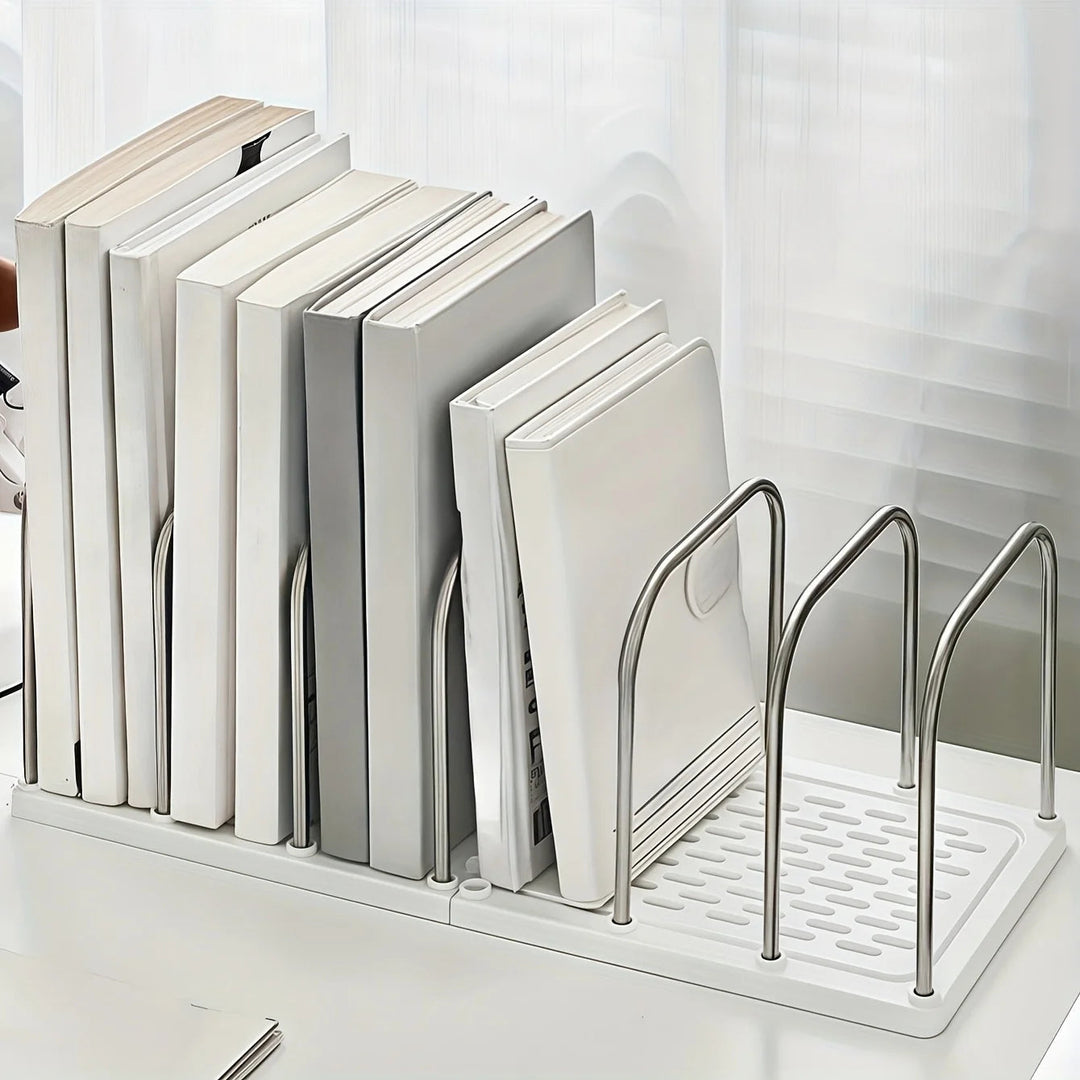 Schreibtisch Organizer | Vertikaler Aktenhalter aus Kunststoff für Bücher, Zeitschriften und Dokumente