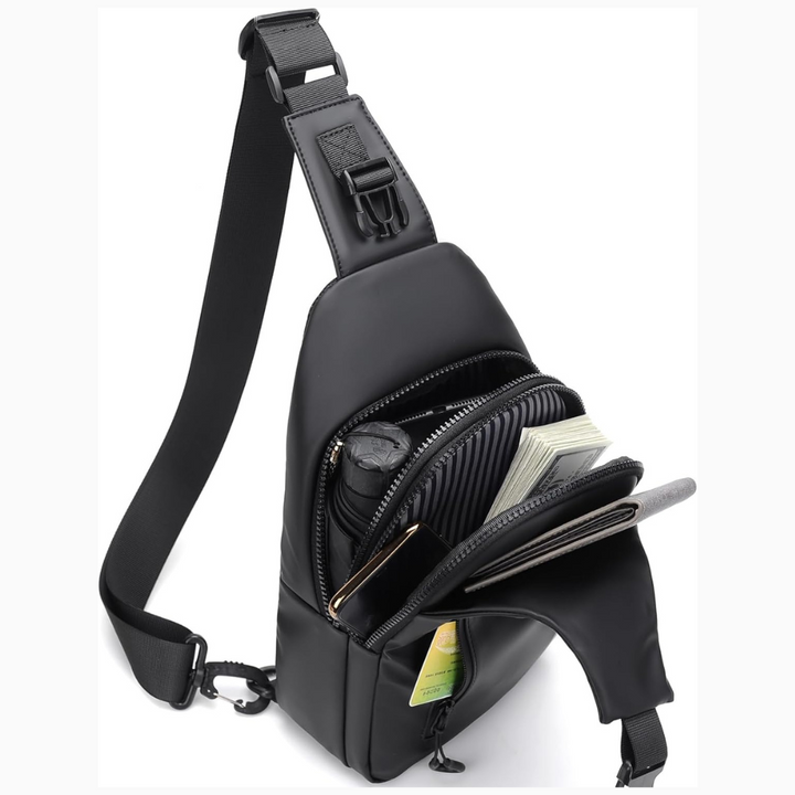 Táskás lopásgátló crossbody táska rejtett cipzárokkal és vízlepergető anyagból | 6+ rekesz útlevél/telefon számára | Biztonságos és kompakt