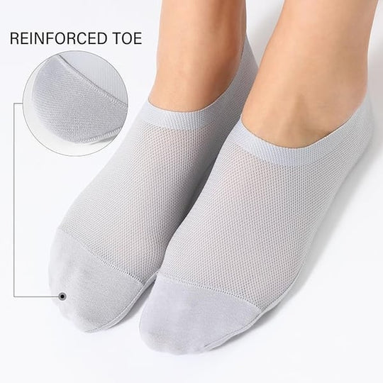 Calzini invisibili ultraleggeri (4 paia) | Aderenza antiscivolo, invisibili in sneakers e pantofole | Senza cuciture e traspiranti