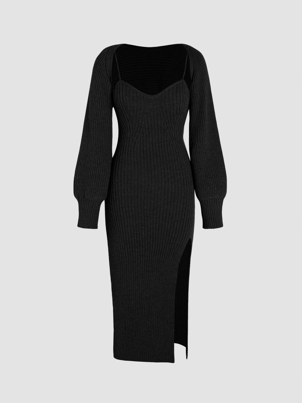 Raphaela™ | Gestricktes Midikleid &amp; Crop Top