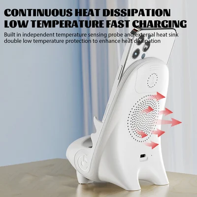 Wireless charger 15 W | Fast charging &amp; phone holder | With aromatherapy &amp; sound enhancement